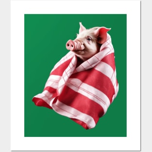 Funny Festive Pigs in Blankets Christmas Pun 2 Posters and Art